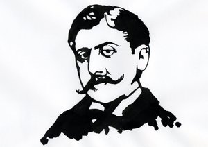 Marcel Proust (kağıt üzerine mürekkep) by Alessandro Lonati