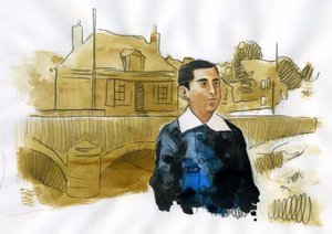 Illiers Combray'de genç Marcel Proust (kağıt üzerine mürekkep) by Alessandro Lonati