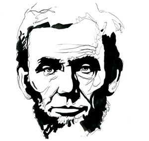 Abraham Lincoln'ün Portresi (1809-1865) Birleşik Devletler Başkanı (Amerikan başkanı Abraham Lincoln'ün Portresi) by Alessandro Lonati