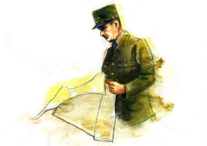 İkinci Dünya Savaşı sırasında General Charles de Gaulle'ün (1890-1970) portresi by Alessandro Lonati