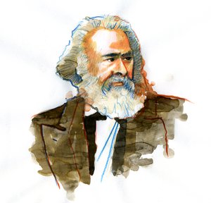 Filozof ve siyaset teorisyeni Karl Marx'ın (1818-1883) portresi