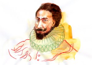 Miguel de Cervantes Saavedra'nın Portresi (1547-1616) (İspanyol yazar Miguel de Cervantes Saavedra'nın Portresi) by Alessandro Lonati