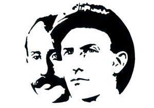 Orville (1871-1948) ve Wilbur Wright'ın (1867-1912) Amerikalı havacılığın öncüleri portresi (Wright kardeşler, Orville ve Wilbur Amerikalı kardeşler, mucitler ve havacılık öncüleri) by Alessandro Lonati