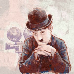 Oyuncu ve yönetmen Charlie Chaplin'in portresi (çizim) by Alessandro Lonati