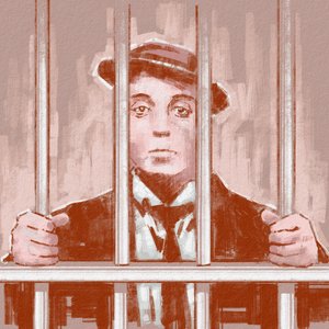 Yönetmen ve oyuncu Buster Keaton'ın portresi (çizim) by Alessandro Lonati