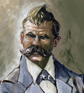 Alman filozof Friedrich Nietzsche'nin (1844-1900) portresi. by Alessandro Lonati