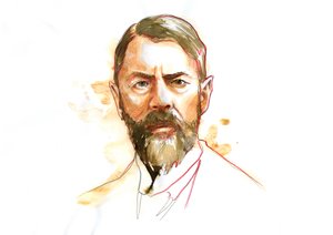 Alman sosyolog Max Weber'in portresi (1864 - 1920) (Max Weber Alman sosyolog, filozof, hukukçu ve politik ekonomist) by Alessandro Lonati