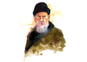 Rus yazar Lev Nikolayevich'in (Leo veya Leon Tolstoy) Portresi (Tolstoy) (1828-1910) (Yazar Lev N Tolstoy'un Portresi) by Alessandro Lonati