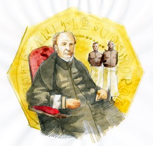 Victor Schoelcher'ın temsili (1804-1893) Fransız politikacı (Fransız kölelik karşıtı yazar Victor Schoelcher'in portresi) Alessandro Lonati'nin çizimi by Alessandro Lonati
