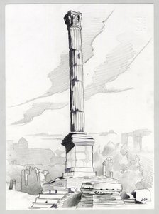 Roma'daki Roma dönemi kalıntıları, Forum (foro romano) Alessandro Lonati'nin çizimi. by Alessandro Lonati