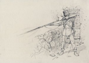 İkinci İmparatorluk (1852-1870): piyade atışı, Avusturya ordusunun askeri, Avusturya-Macaristan (Avusturya-Macaristan) by Alessandro Lonati