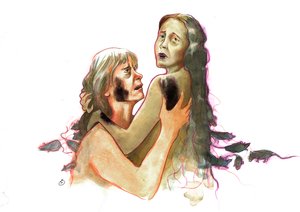 Büyük salgınlar sırasında iki hıyarcıklı veba kurbanı (İki veba kurbanı) by Alessandro Lonati