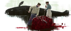 Bir balinayı kesen iki balina by Alessandro Lonati