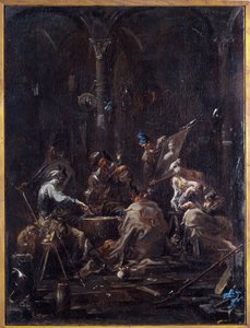 Alessandro Magnasco dit il Lissandrino (1667-1749) tarafından Tuhaf (Tuhaflık) Tablo Soluk 58x44 cm Genler, Musei di Strada Nuova (eski Palazzo Bianco)