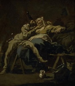 Pulcinella ve Colombina by Alessandro Magnasco