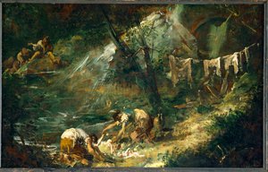 Çamaşırcı Kadınlar. (tuval üzerine resim)