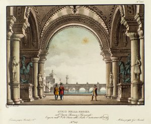 Kraliyet sarayı salonunun görünümü Vincenzo Bellini