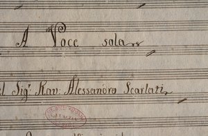 Alessandro Scarlatti'nin (1660-1725) solo seslendirmesi için XXV Cantatas'ın el yazması notası by Alessandro Scarlatti
