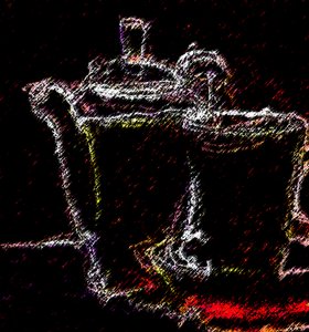 çay saati,2020,(karışık ortam) by Alex Caminker