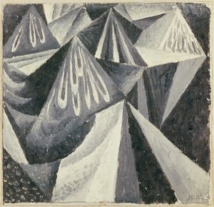 Gri ve Beyaz Kübo-Fütürist Kompozisyon, 1916