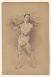 Omuzunda bir demet dal olan duran adam by Alexander Cranendoncq