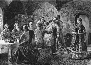 Prens Mikhail Vasiliyevich Skopin-Shuisky Kont Vorotynsky Bayramında by Alexander Efimovich Zemtsov