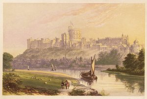 Windsor Kalesi, Berkshire, İngiltere. 1880 (gravür)