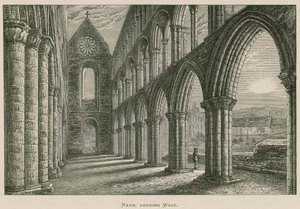 Jedburgh Abbey, Nave, Batıya bakıyor by Alexander Francis Lydon