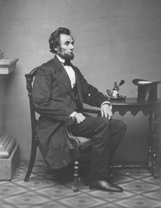 Abraham Lincoln, tam boy portre, oturmuş, 1861