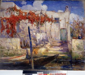 Kırsal bölge. Güneyde. (Manzara. Güneyde). Alexander Fyodorovich Gaush'un tablosu (1873-1947), tuval üzerine yağlı boya, Rus sanatı, 20. yüzyılın başları. Primorsk Devlet Sanat Galerisi, Vladivostok (Rusya). by Alexander Gaush