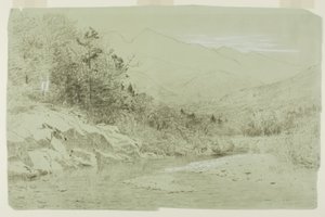 Uzakta Dağlar Olan Nehir Deresi by Alexander Helwig Wyant