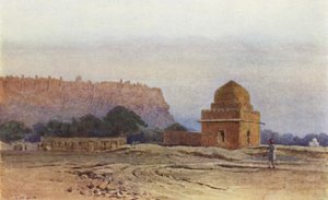 Gün doğumundan önce Gwalior Kalesi (renkli taş) by Alexander Henry Hallam Murray