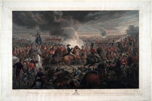 Waterloo Savaşı - Sauerweid, Alexander Ivanovich (1783-1844) - 1819 - Gravür, suluboya - 61,6x91,3 - Özel Koleksiyon by Alexander Ivanovich Sauerweid
