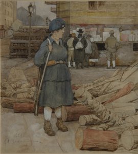 Bir Milis kadın, 1920 by Alexander Ivanovich Vakhrameyev