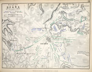 William Blackwood and Sons tarafından yayınlanan Ocana Savaşı Haritası, Edinburgh und London, 1848 (el renkli gravür) by Alexander Keith Johnston