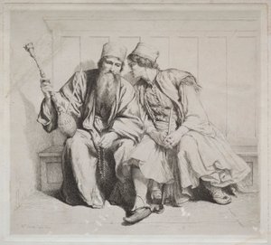 Bir Rahiple Konuşan Genç Yunan Adam