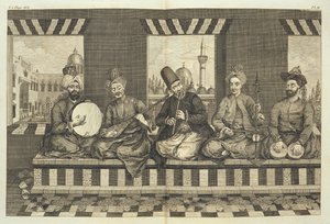 Suriyeli Müzisyenler, 'Halep'in Doğal Tarihi'nden 4. plaka, pub. Patrick Russell tarafından, 1794 by Alexander Russell