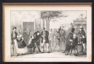 Leiden öğrenci almanağında karikatür, 1843 Nikotin Bitkisi (nesne üzerindeki başlık)