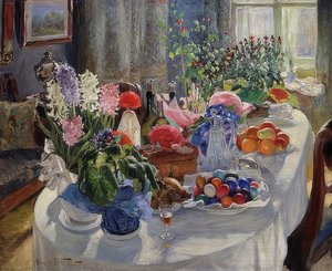 Paskalya masası. 1915-16 by Alexander Vladimirovich Makovsky
