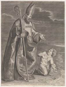 Aziz Augustine, bir kumsalda bir çocuğa göründü, yakl. 1662-95., yakl. 1662-95. by Alexander Voet