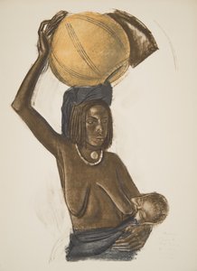 Arap kadın Ouled Gopo, Afrika Çizimleri ve Tablolarından çocuğuyla (Fort Lamy), Citroen Center Afrique seferi sırasında idam edildi, ikinci Haardt Audouin-Dubreuil görevi, pub. Paris, 1 by Alexander Yakovlev
