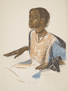 Afrika Çizimleri ve Tablolarından Fillette Bornou (Fort Lamy), Citroen Center Afrique seferi sırasında idam edildi, ikinci Haardt Audouin-Dubreuil görevi, pub. Paris, 1927