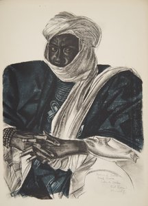 Mohamed Salek, dit Doud Moura, Ouadai Sultanı (Fort Lamy), Citroen Center Afrique seferi sırasında yürütülen Afrika Çizimleri ve Tabloları, ikinci Haardt Audouin-Dubreuil görevi, pub. by Alexander Yakovlev