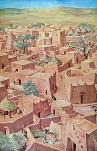 Afrika Çizimleri ve Tablolarından Zinder, Citroen Center Afrique seferi sırasında idam edildi, ikinci Haardt Audouin-Dubreuil görevi, pub. Paris, 1927 by Alexander Yakovlev