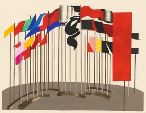 Décors de Théâtre portföyünden manzara tasarımı, 1930. by Alexandra Alexandrowna Exter