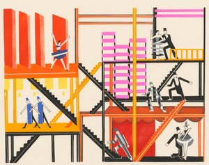 Décors de Théâtre portföyünden manzara tasarımı, 1930. by Alexandra Alexandrowna Exter