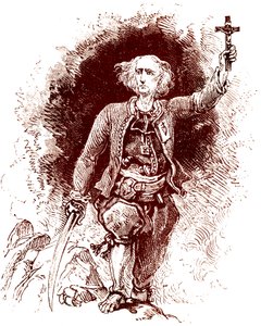 Bir Chouan rahibi. Brittany'de kralcı ayaklanma. 19. yüzyılın sonu (Gravür) by Alexandre (1850 1888) Ferdinandus