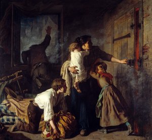 Yangın sahnesi. Dairelerinde mahsur kalan bir aile, binanın yangınından kaçmaya çalışır. Ailenin babası pencereden yardım ister. Alexander Antigna