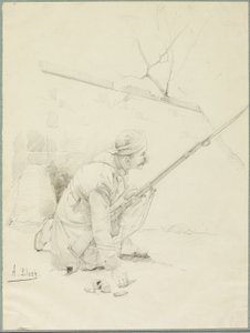 Yaralı Asker Tüfeğine Yükleniyor by Alexandre Bloch