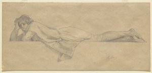 "Le Poete Florentin" için çalışma, c.1853 by Alexandre Cabanel
